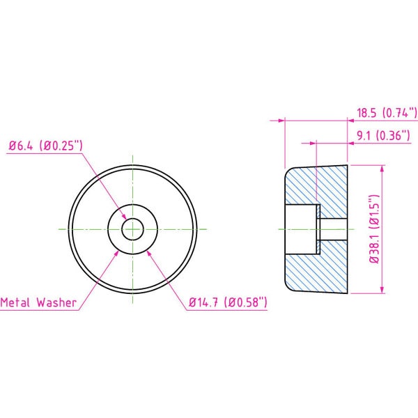 Main product image for 4-Pack Rubber Cabinet Feet 1-1/2" dia x 3/4" H 260-7517